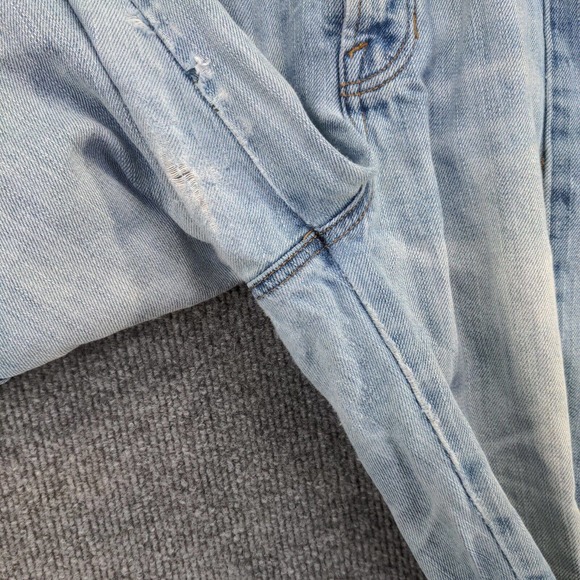 American Eagle Women's Vintage Hi-Rise Cropped Jeans Blue 10 Frayed Button Fly - Picture 5 of 15